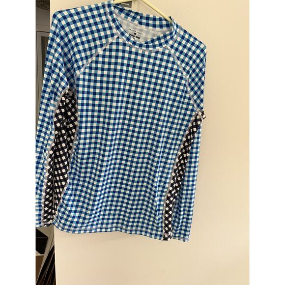 James Draper Lands End Tops - Draper James Lands End Womens XXL Water Shirt Rash Guard Gingham Pool Beach